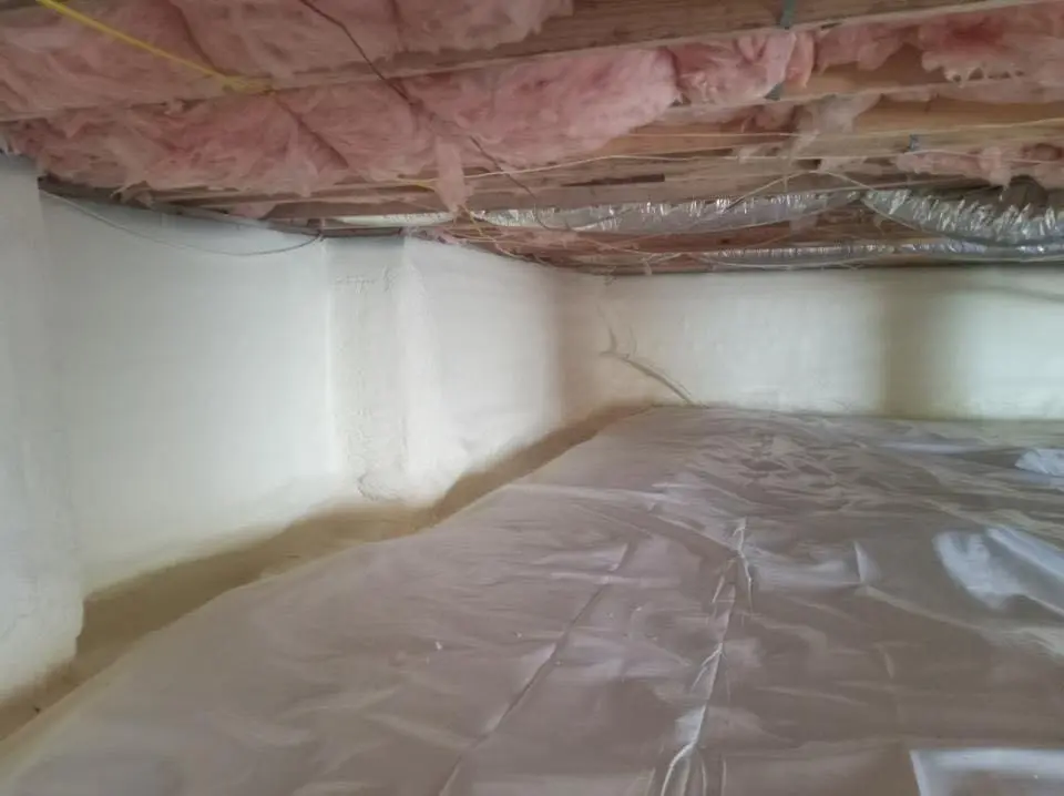 Crawl space encapsulation with closed-cell spray foam for Attic Insulation in Penn Forest